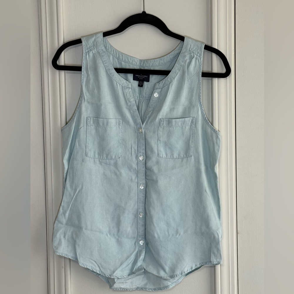 American Eagle Outfitters Blue Tank Top